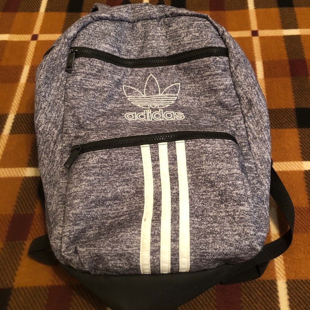 REDUCED!! Adidas Grey, Black & White Backpack with Signature Style,Like New